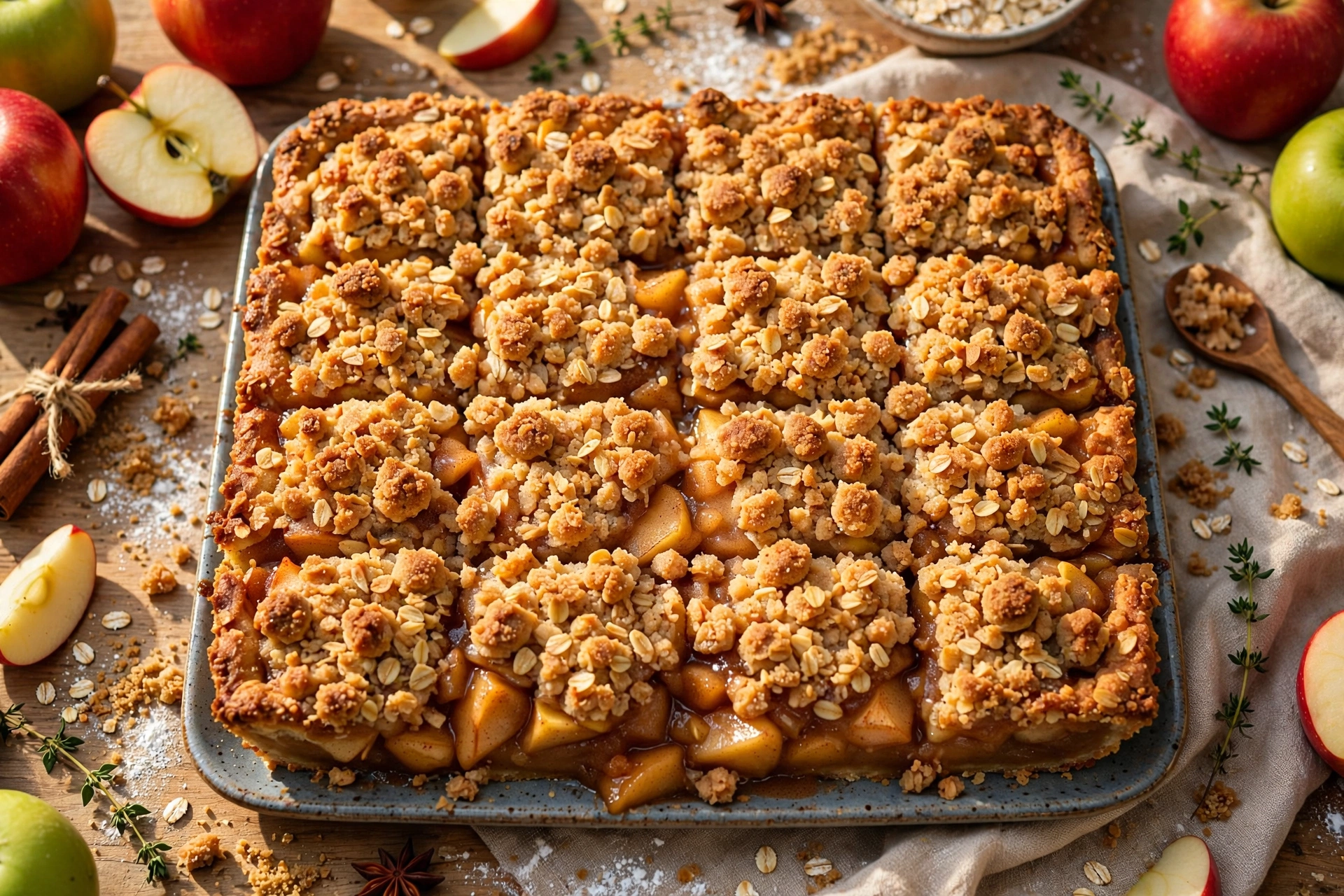 Apple Slab Pie with Crumble Topping