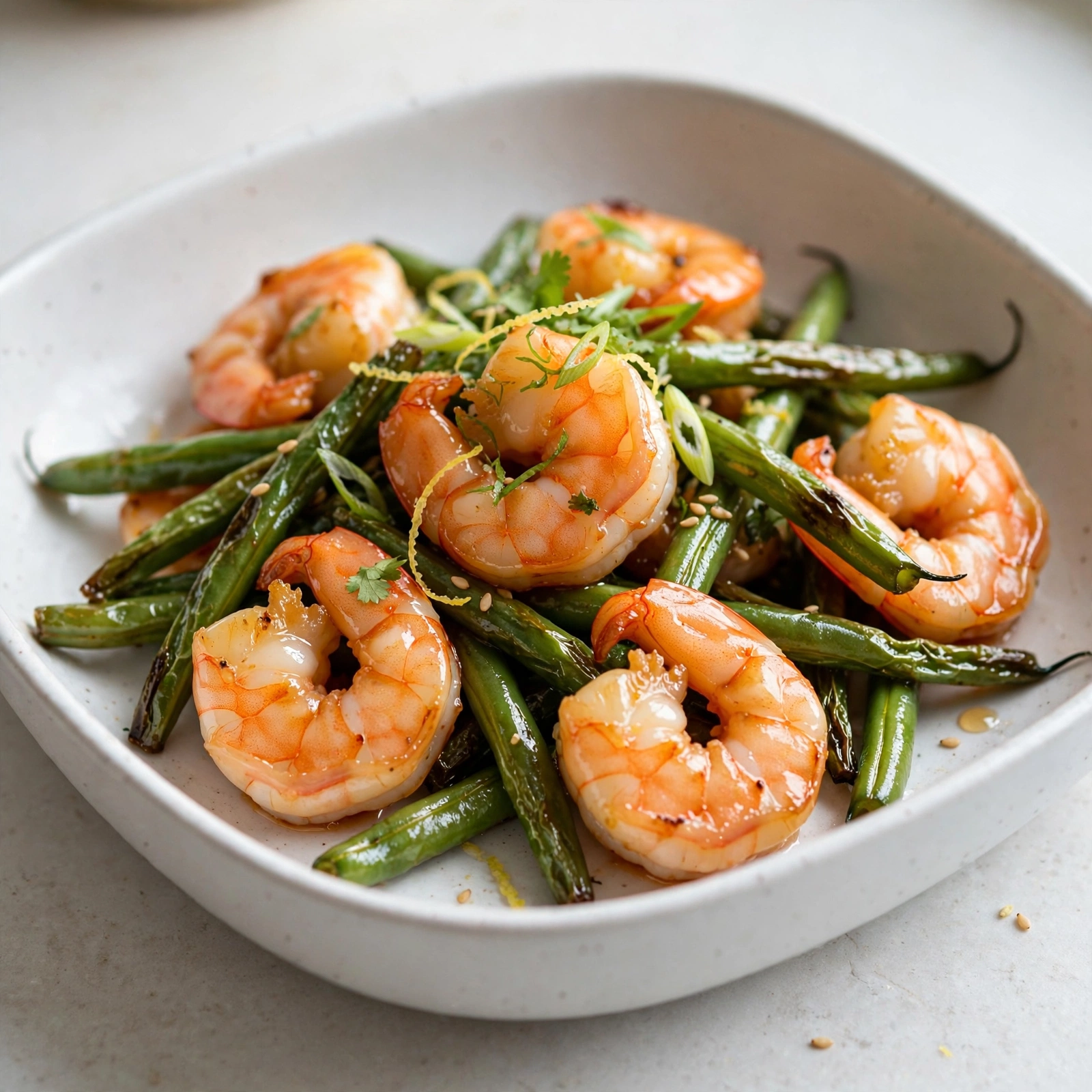 Honey Shrimp and Green Beans