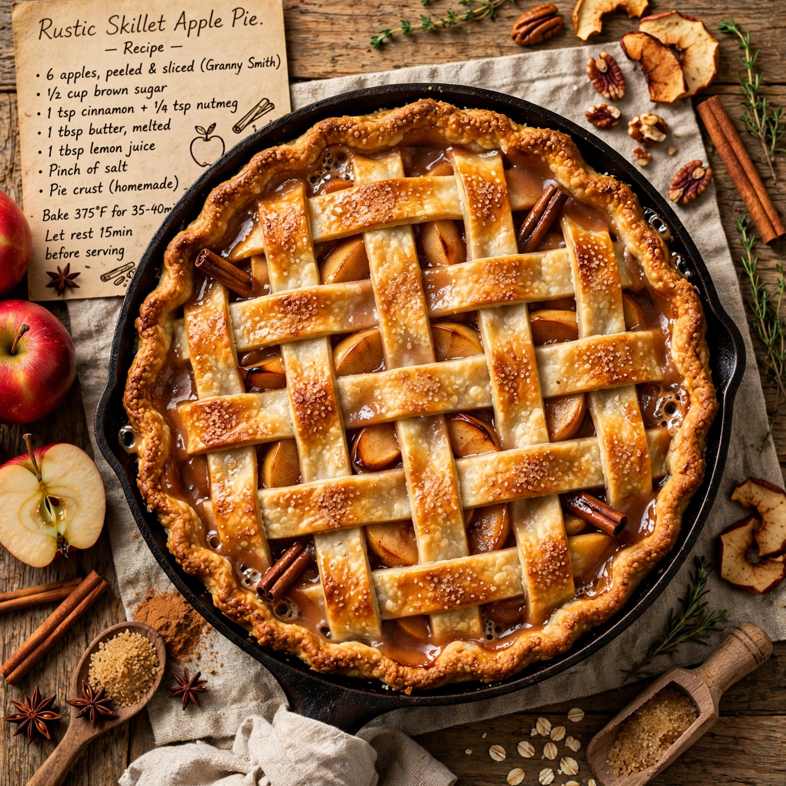 Rustic Skillet Apple Pie
